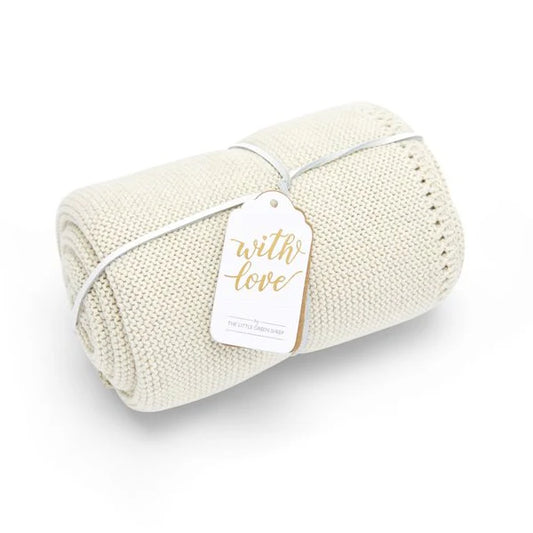 Organic Knitted Cellular Baby Blanket