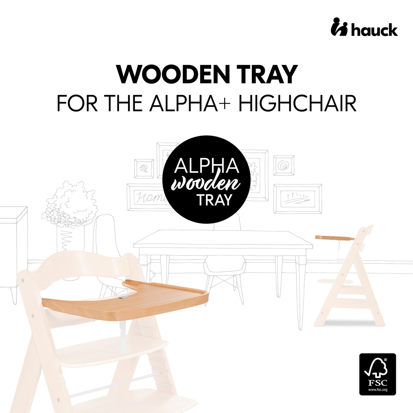 Alpha Wooden Tray