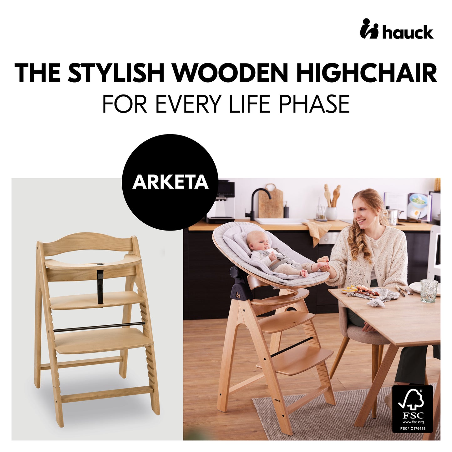 Arketa Wooden Highchair (6mths +)