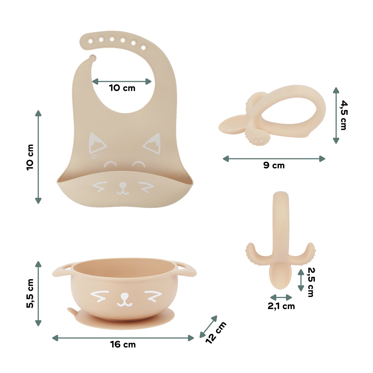 First'isy Silicone Bowl, Feeder & Bib Set (6-12m) - Fox