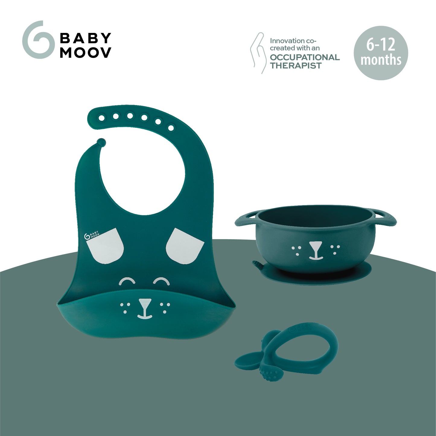 First'isy Silicone Bowl, Feeder & Bib Set (6-12m) - Dog