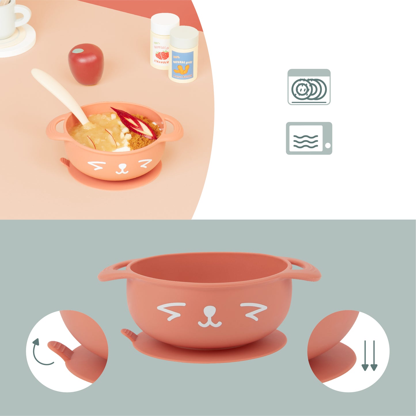 Tast'isy Silicone Bowl & Spoon Set (15-24m) - Fox