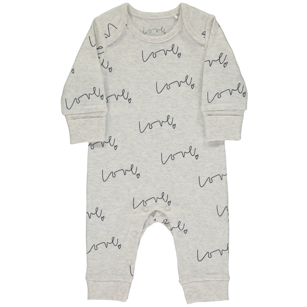 Love All Over Print Organic Baby Grow