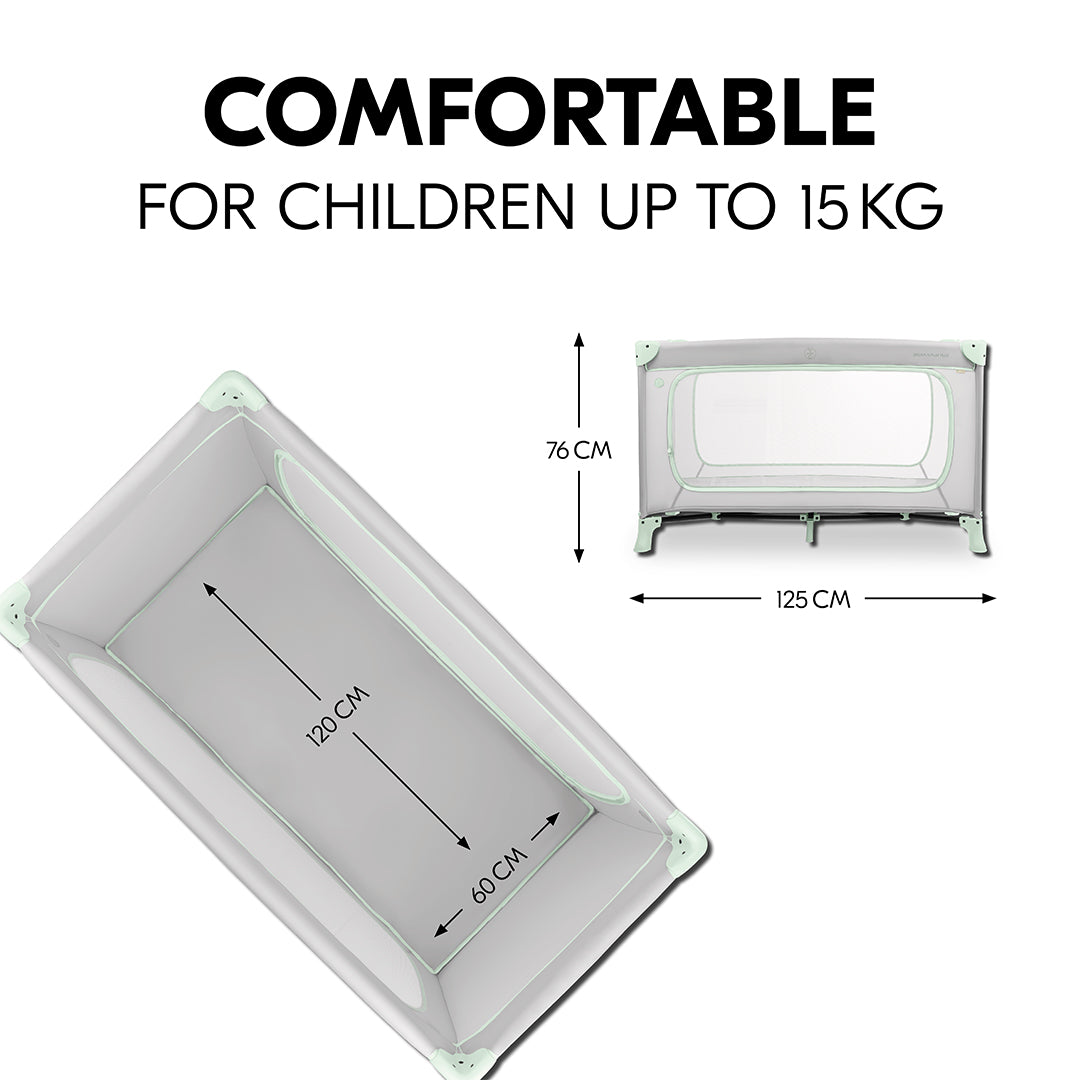 Dream N Play Plus Travel Cot - Dusty Mint