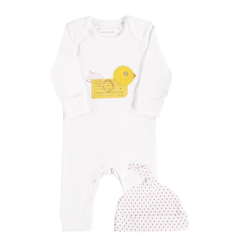 Duck Organic Baby Grow & Hat Gift Set