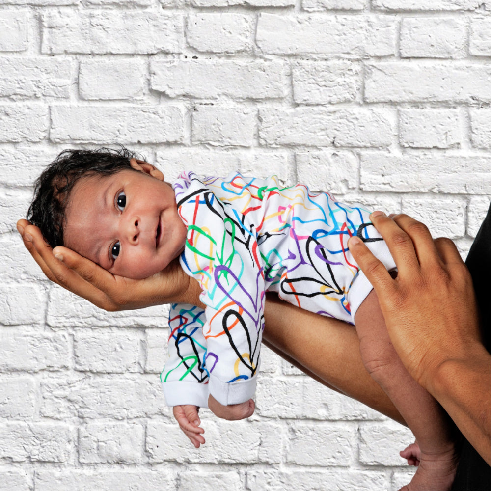 #Lovewall Organic All Over Print Bodysuit