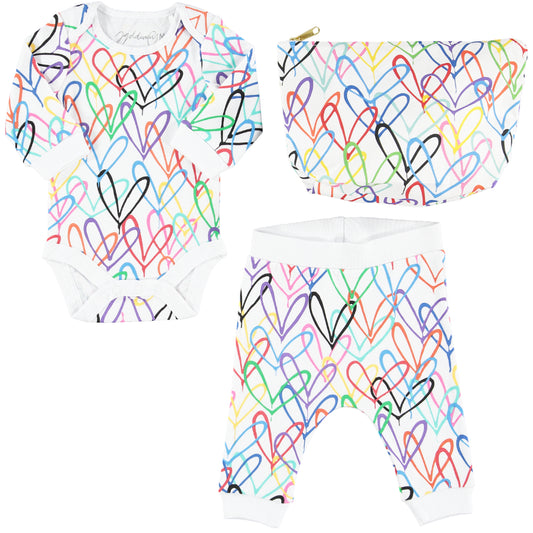 #Lovewall Organic Bodysuit & Joggers Set in Gift Pouch