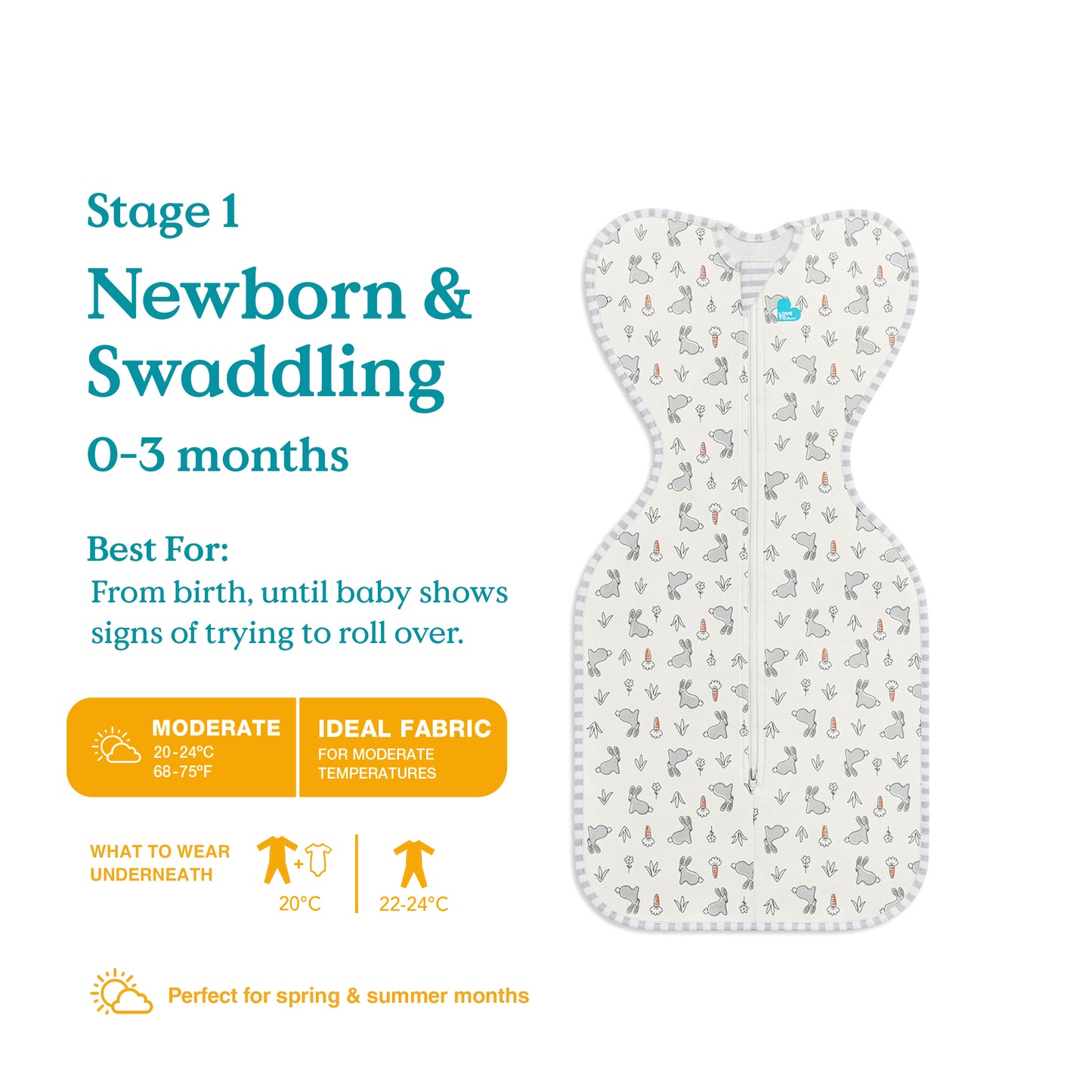 Swaddle Up™ Cotton Original Designer - Bunny