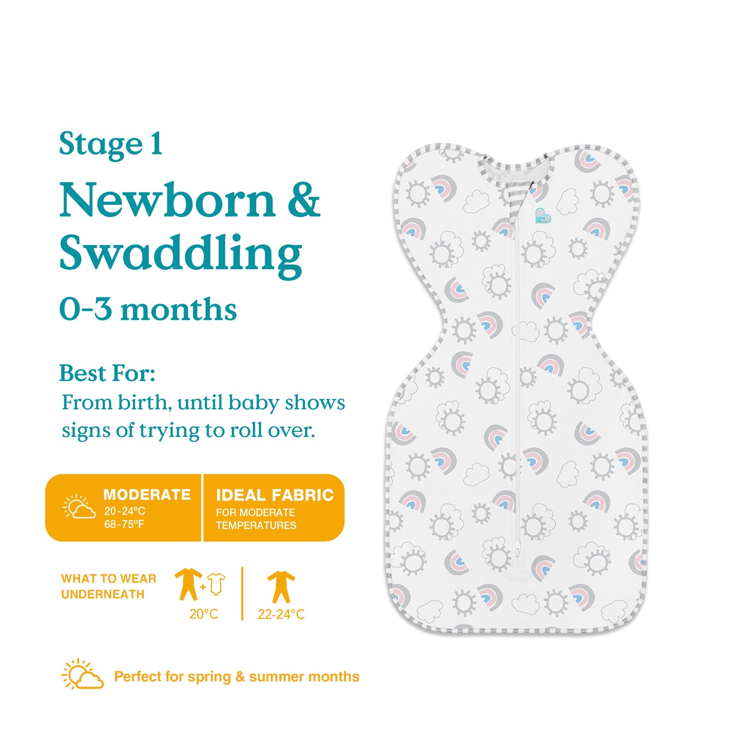 Swaddle Up™ Cotton Original Designer - Rainbow