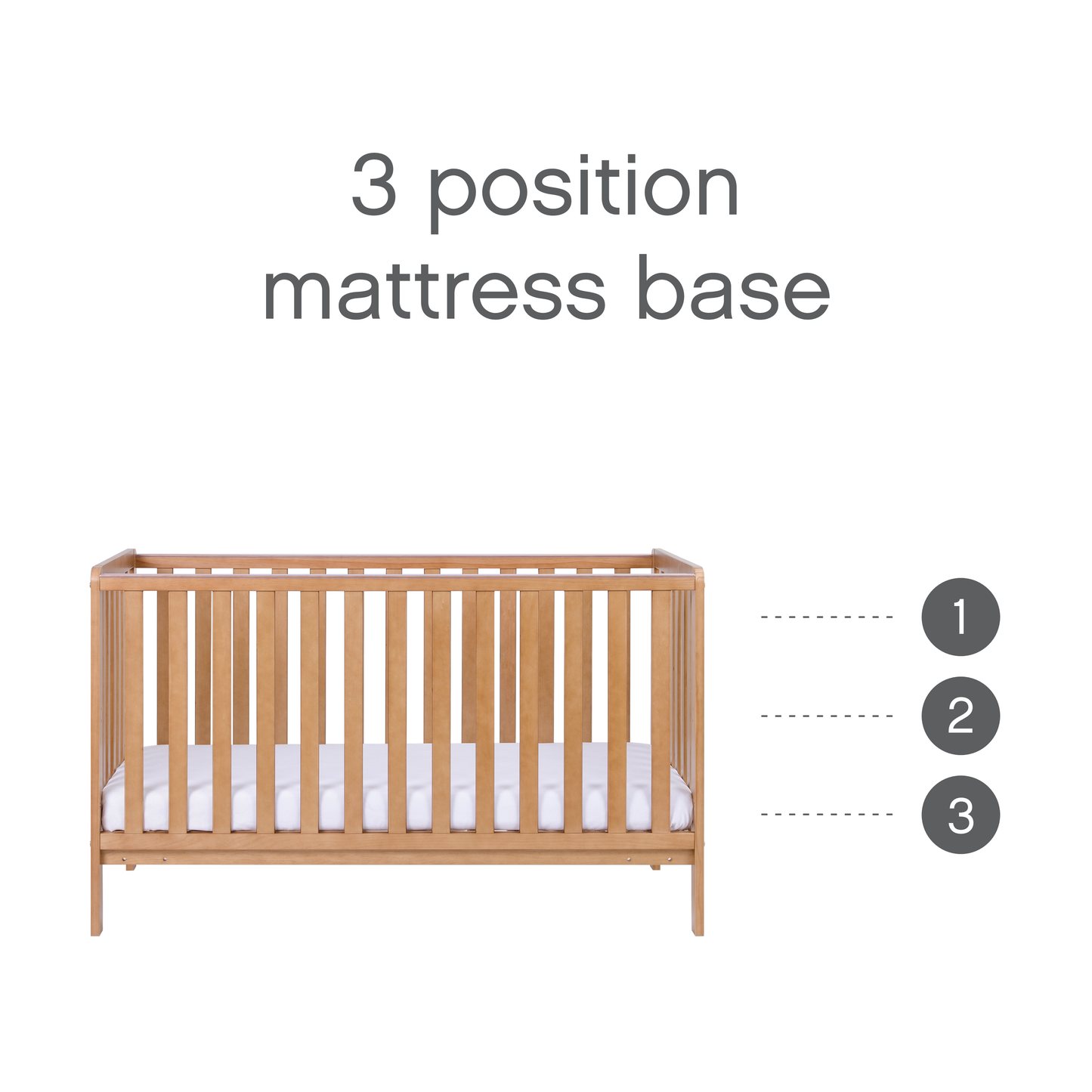 Malmo Cot Bed & Cot Top Changer & Mattress - Oak