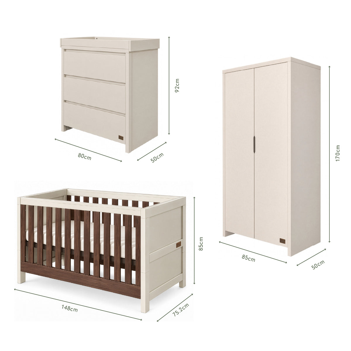 Origin Modena 3 Piece Nursery Furniture Set