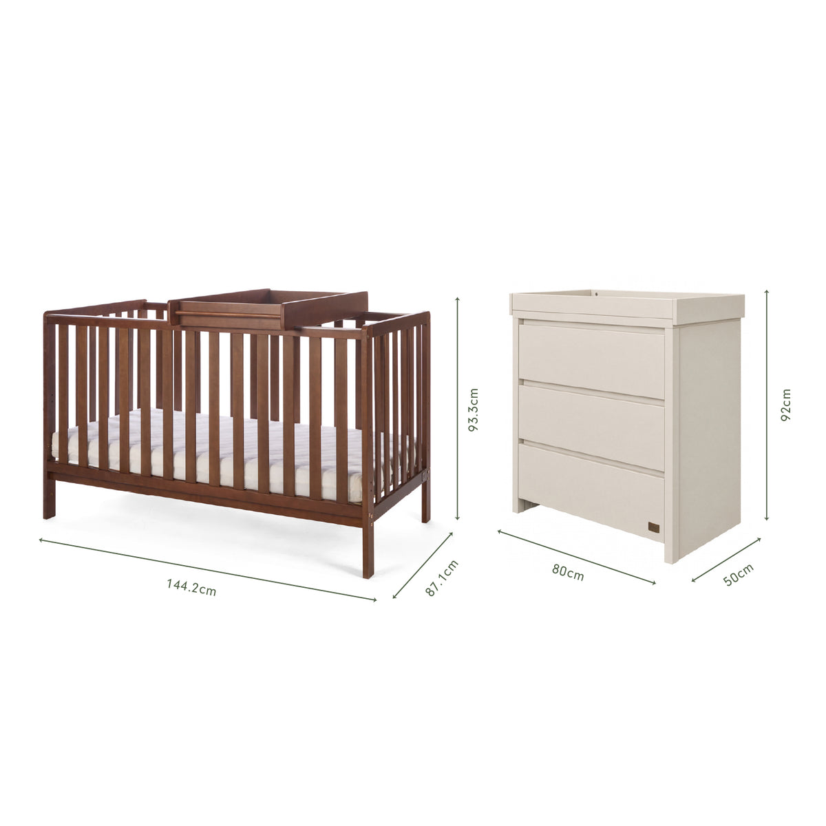 Origin Malmo and Origin Modena 2 Piece Nursery Furniture Set