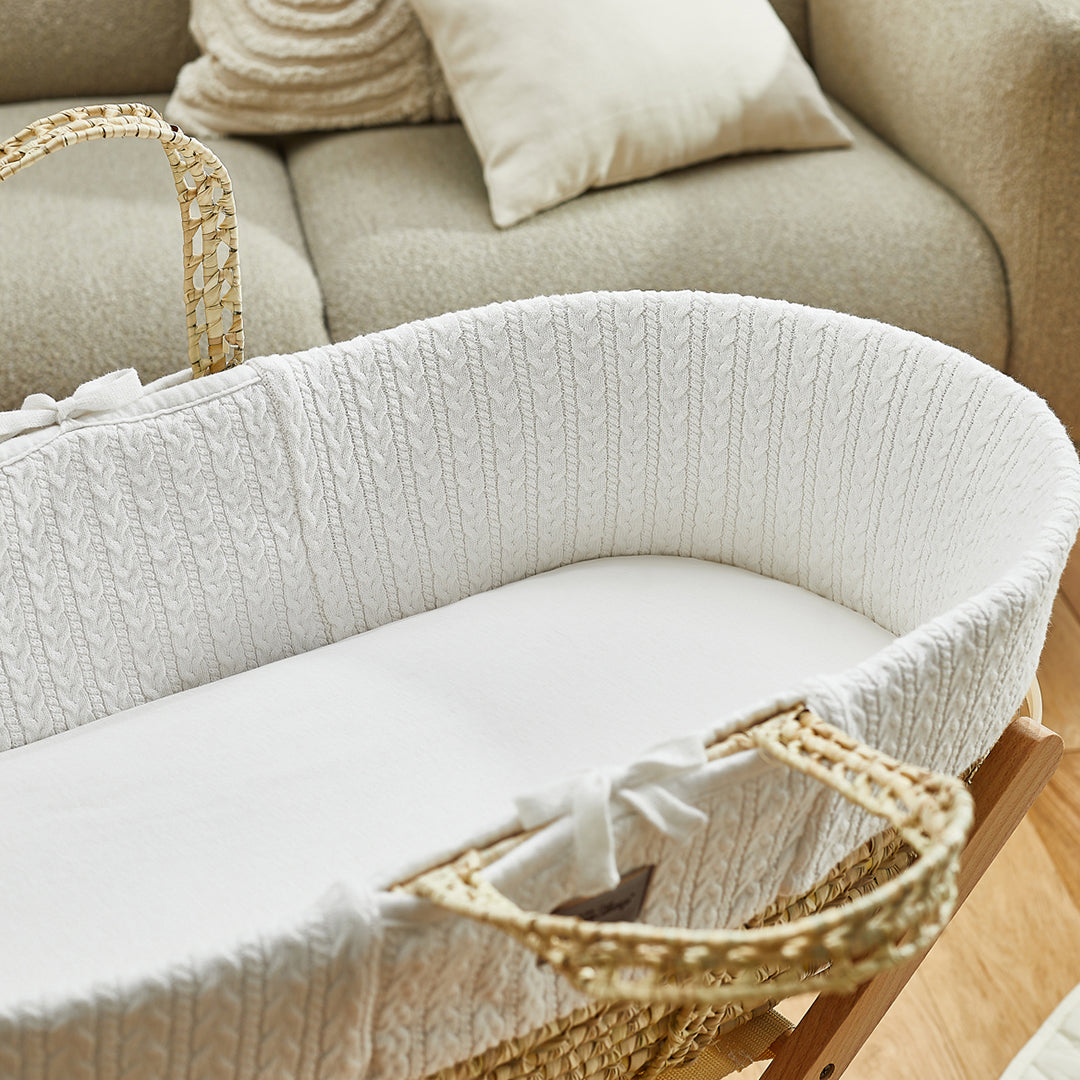 Fitted Moses Basket Organic Cotton Jersey Sheet
