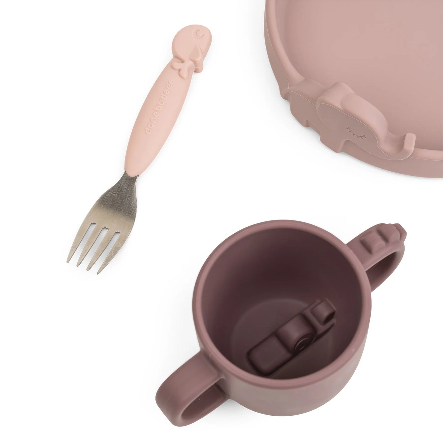 peekaboo dinner set - deer friends - powder