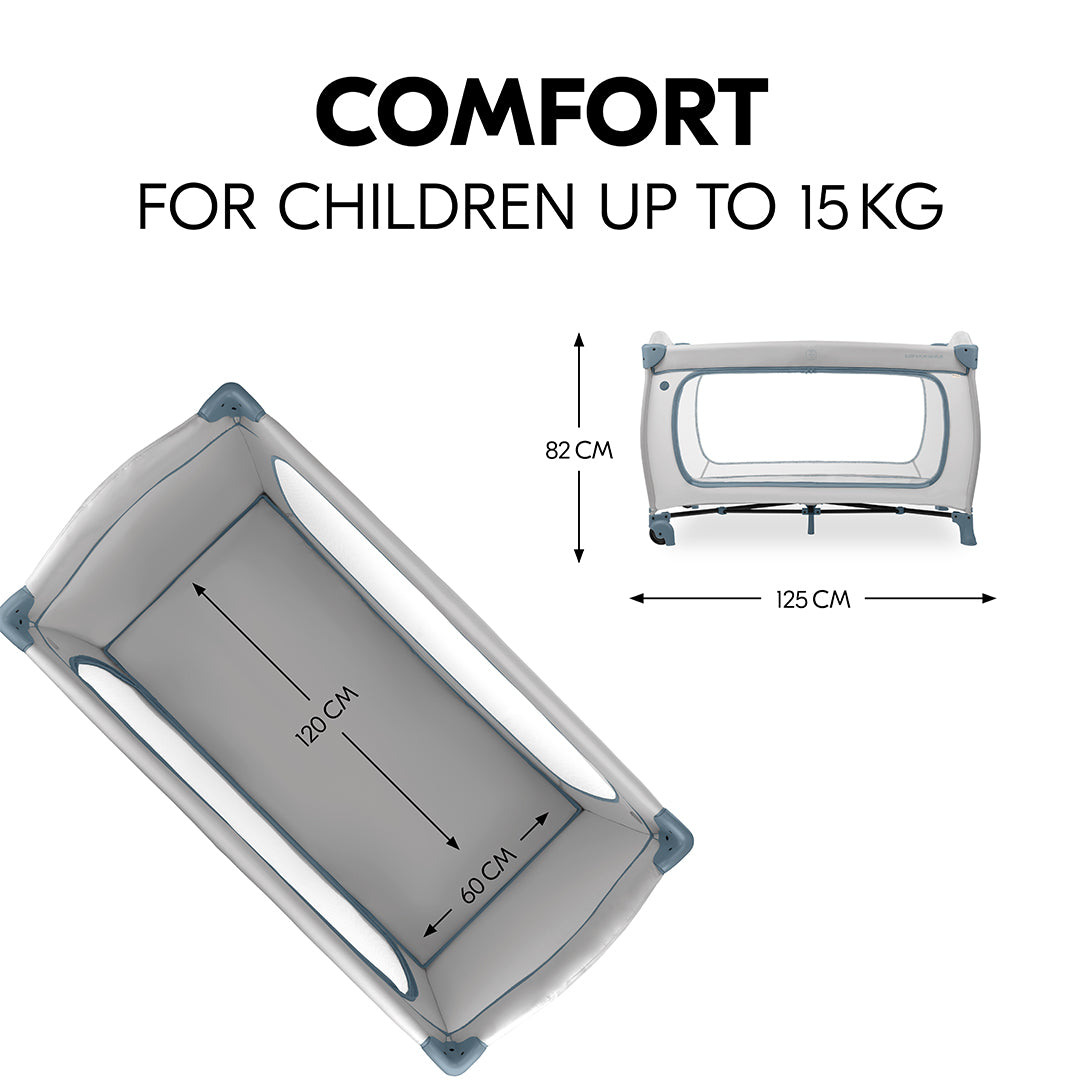 Sleep N Play Go Plus Travel Cot - Dusty Blue