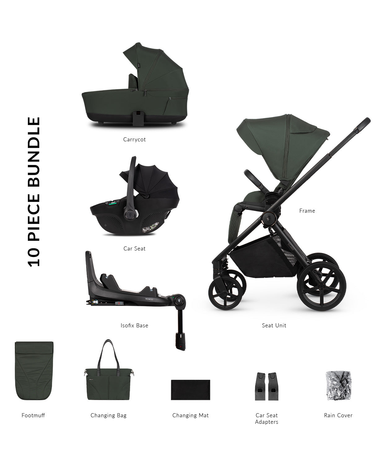 Claro - 3in1 Bundle with Tiago Car Seat & 360 Base