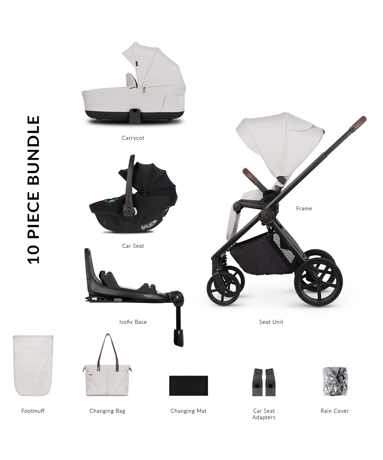 Claro - 3in1 Bundle with Tiago Car Seat & 360 Base