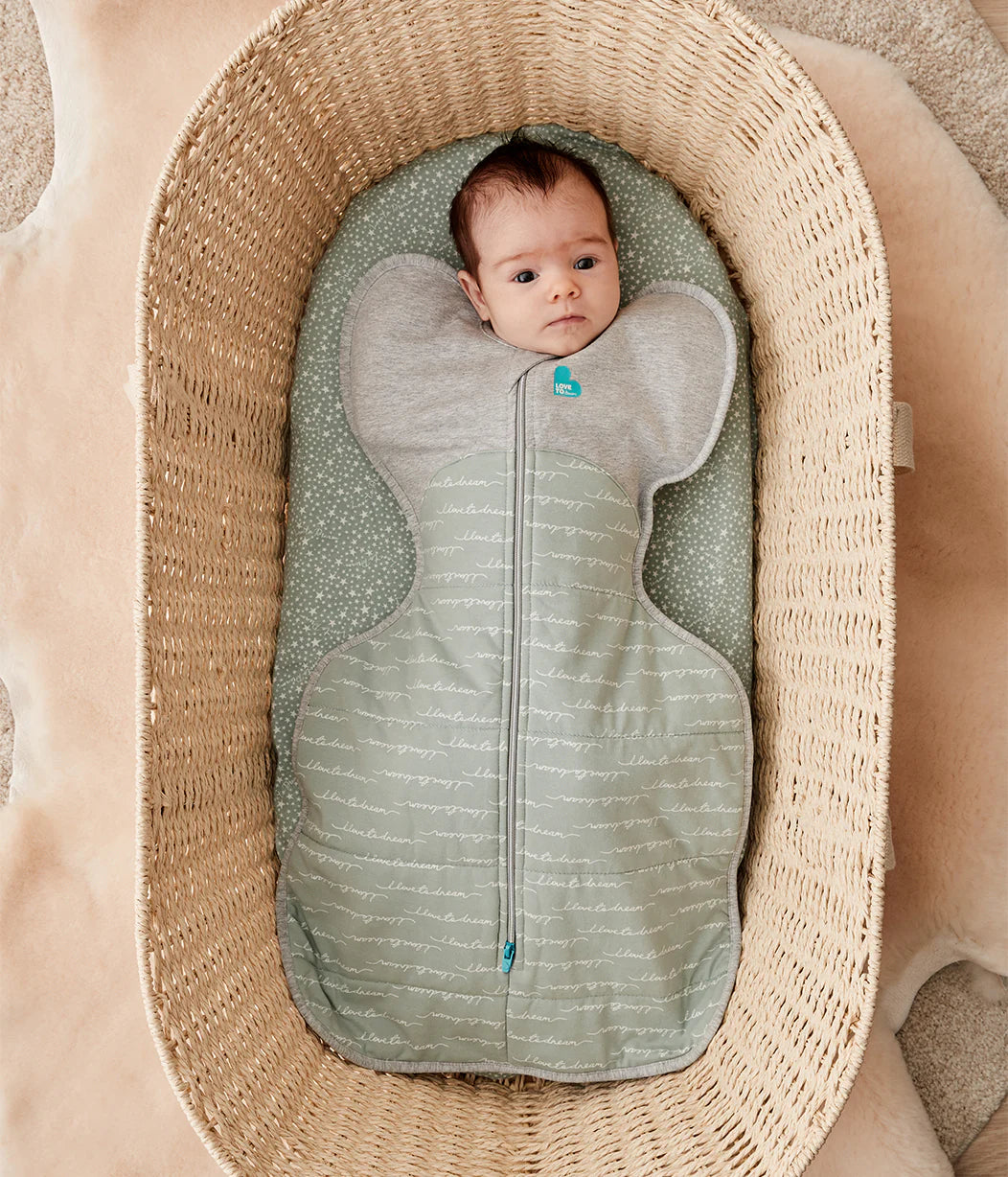 Swaddle Up™ Warm Quilted Stretch Cotton Dreamer 2.5 Tog - Olive
