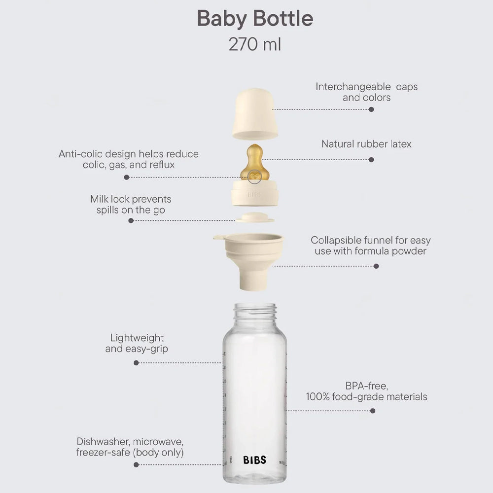 Baby BPA-Free PP Bottle Set 2pk Latex 270ml - Ivory