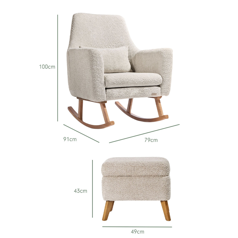 Oscar Luxe Rocking Chair & Footstool