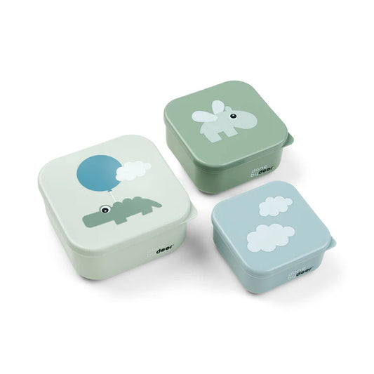 Snack Box 3pk - Happy Clouds - Green