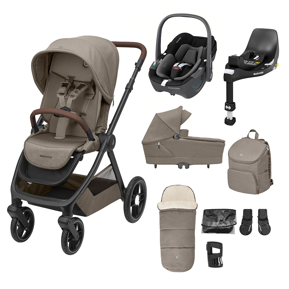 brown pushchair car seat bundle with accessories oxford maxi cosi kaliedy