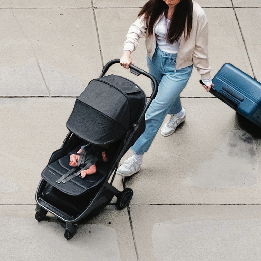 black compact stroller minu v3 uppababy kaliedy