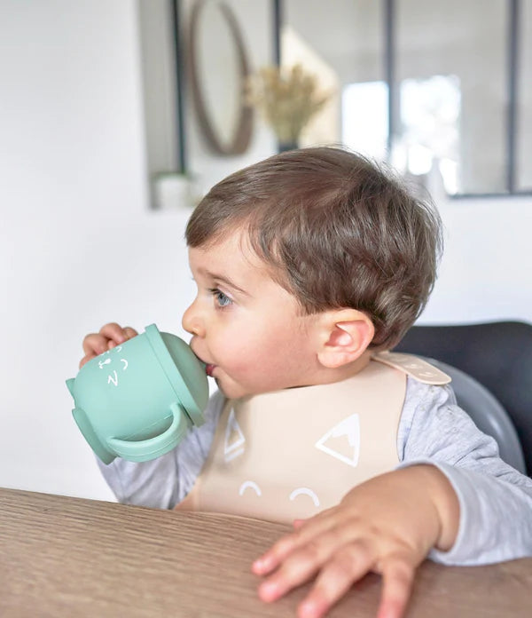 Silicone Cup with Cover & Straw - Fox