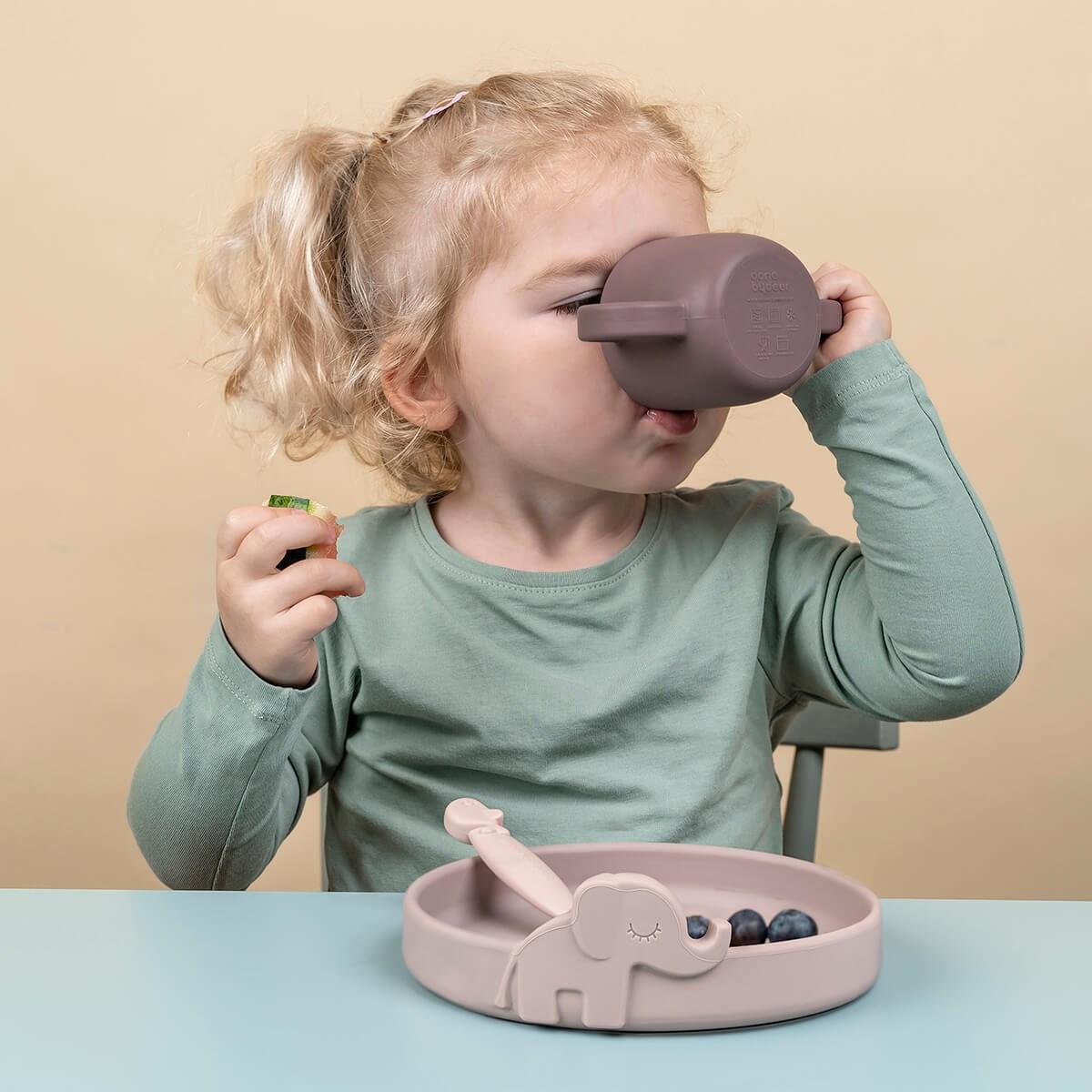 peekaboo dinner set - deer friends - powder
