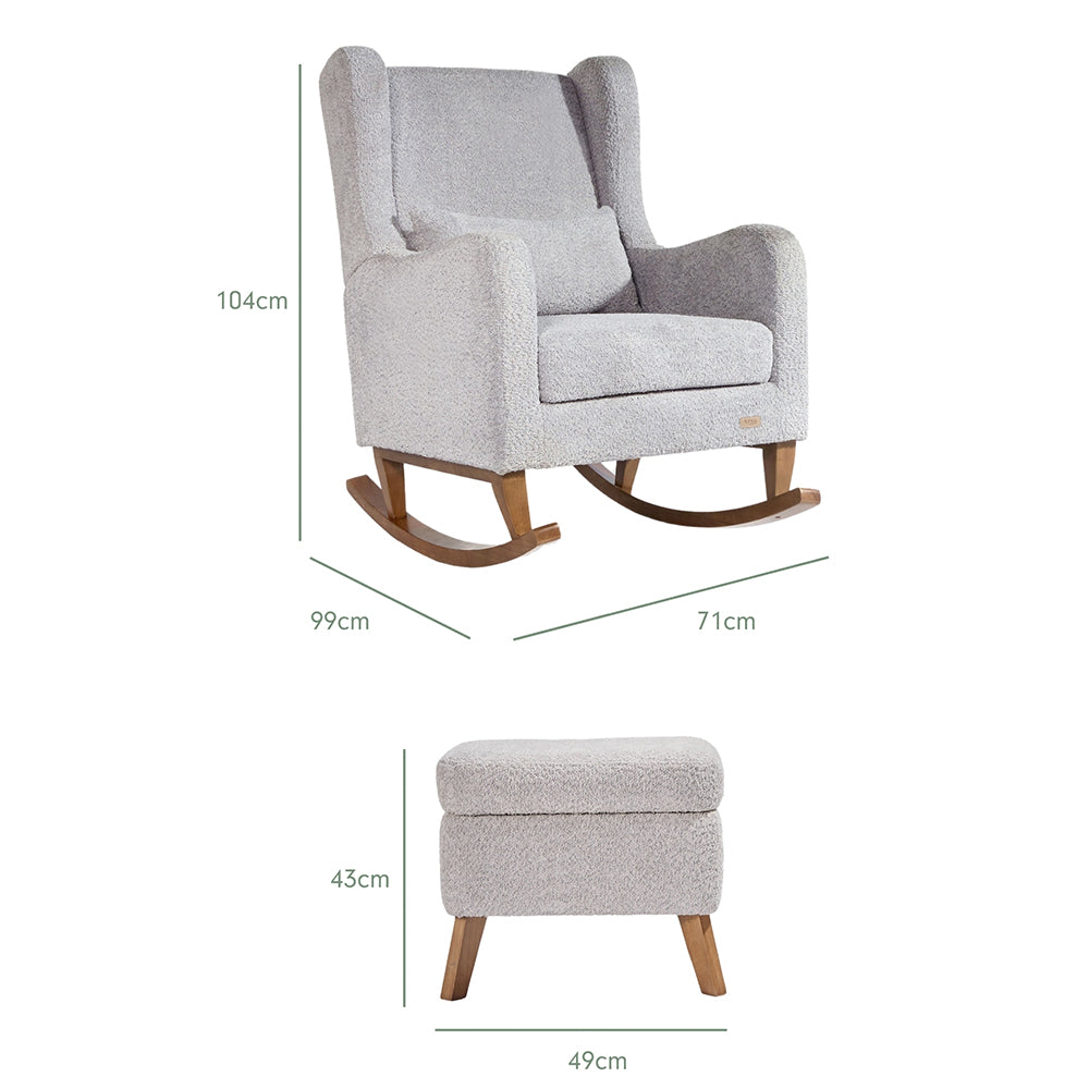 Harper Wingback Rocking Chair & Footstool