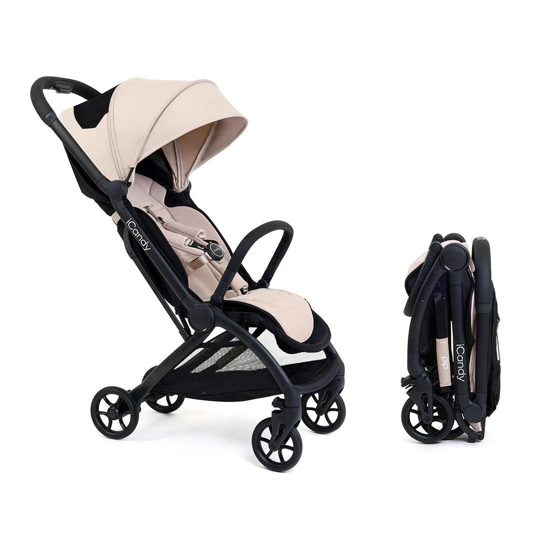 beige lightweight compact stroller icandy pip kaliedy