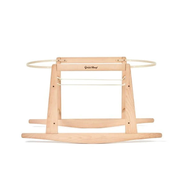 Organic Quilt Moses Basket, Mattress & Natural Rocking Stand