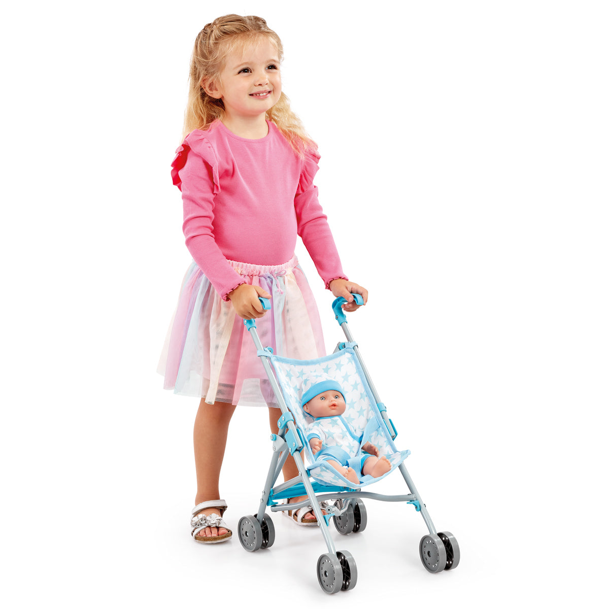Cupcake Dolly Stroller & Doll - Blue