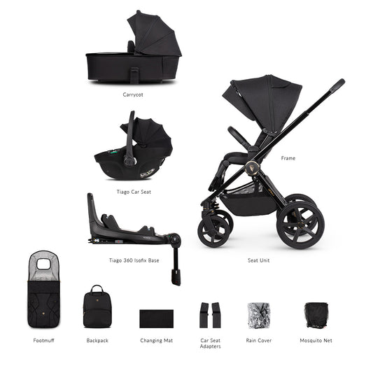 pushchair buggy black car seat bundle venicci kaliedy