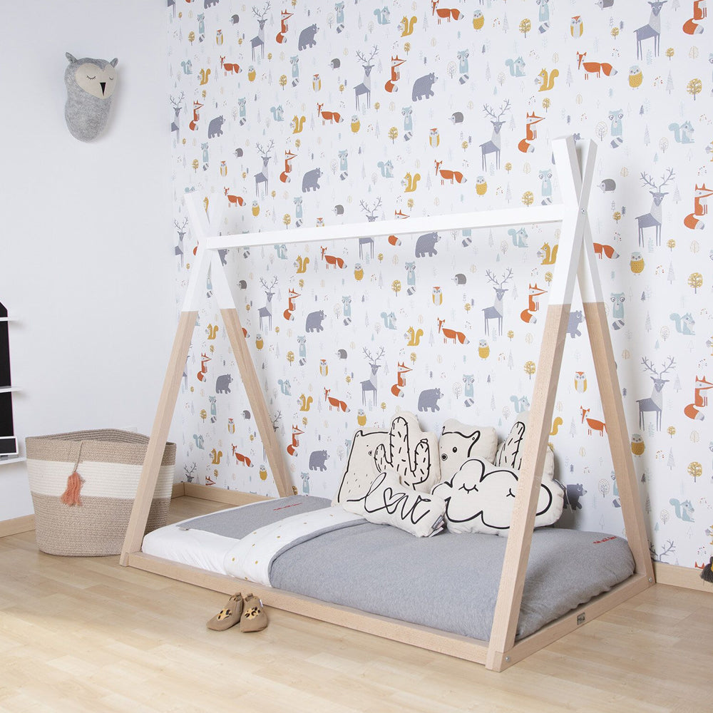 Tipi Bed - Natural & White