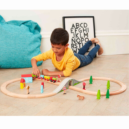 Wooden Little Town Train Set