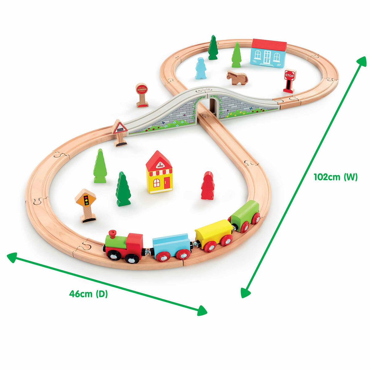 Wooden Little Town Train Set