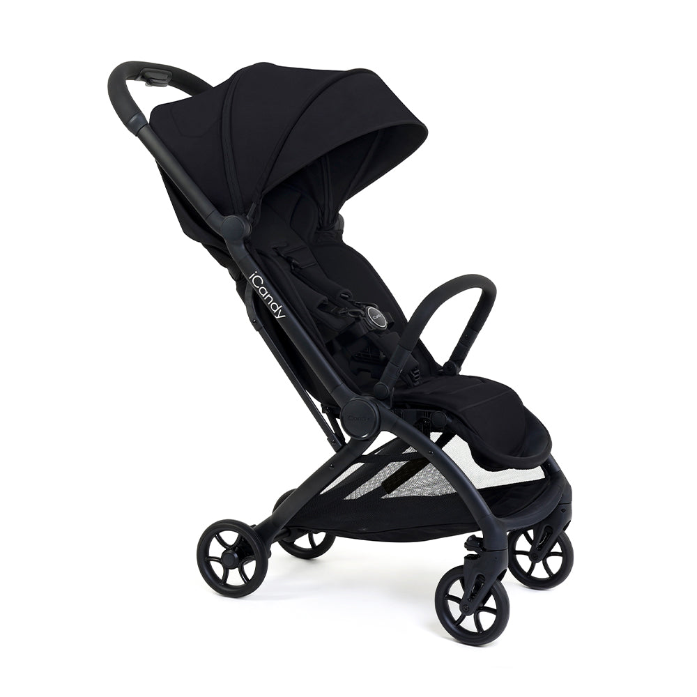 black lightweight compact stroller icandy pip kaliedy