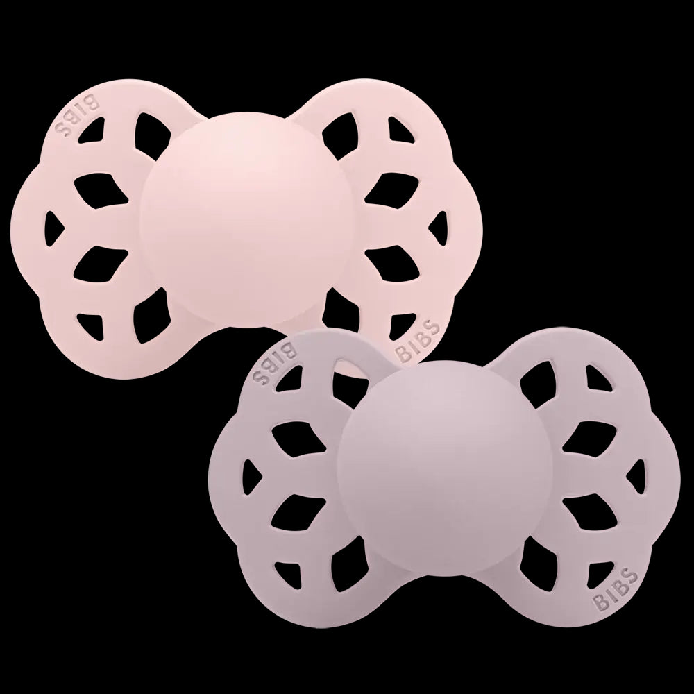 Infinity Symmetrcial Silicone Soother 2pk - Blossom/Dusky Lilac