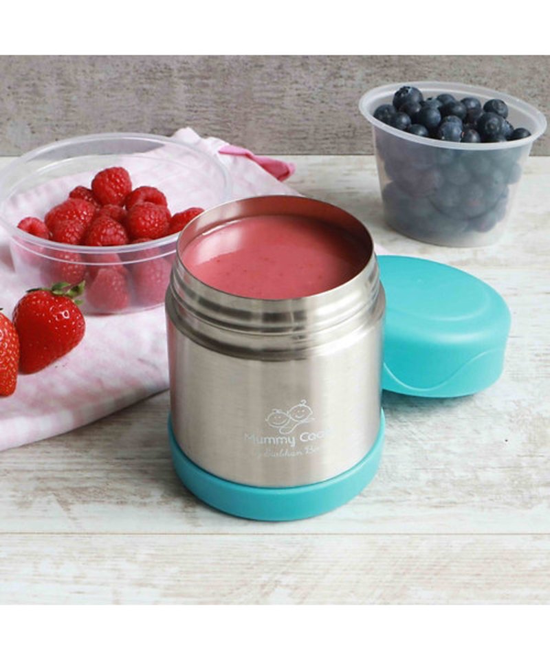 Mummy Cooks Food Flask 300ml Blue Kaliedy