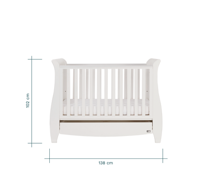 Katie Mini Sleigh Cot Bed - White