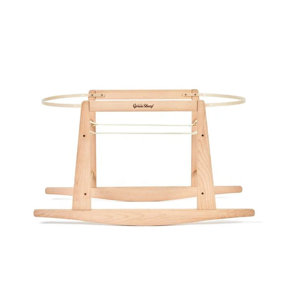 Organic Cable Knit Moses Basket, Mattress & Natural Rocking Stand