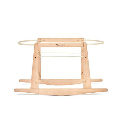 Organic Cable Knit Moses Basket, Mattress & Natural Rocking Stand