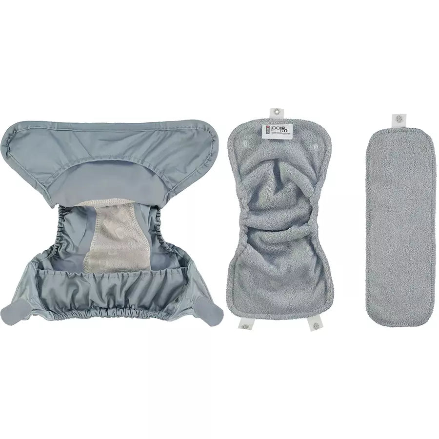 Pop In Single Bamboo Nappy - Slate