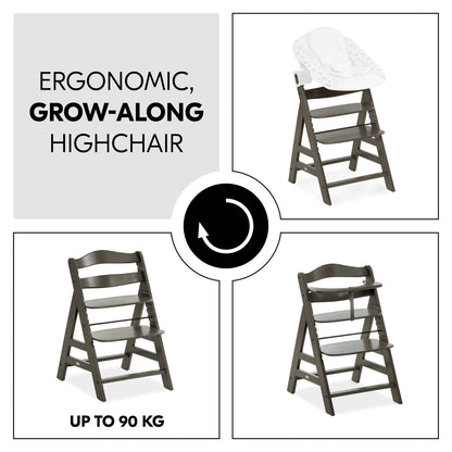 Alpha+ Select Wooden Highchair (6mths+) - Charcoal
