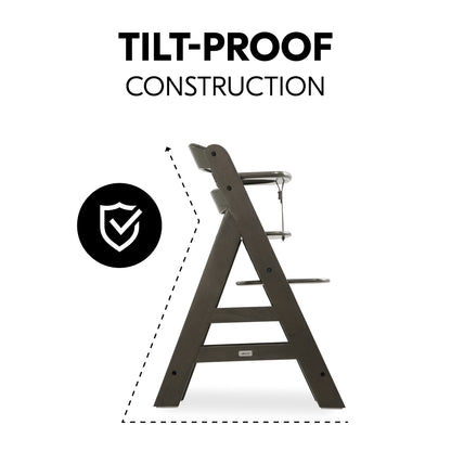 Alpha+ Select Wooden Highchair (6mths+) - Charcoal