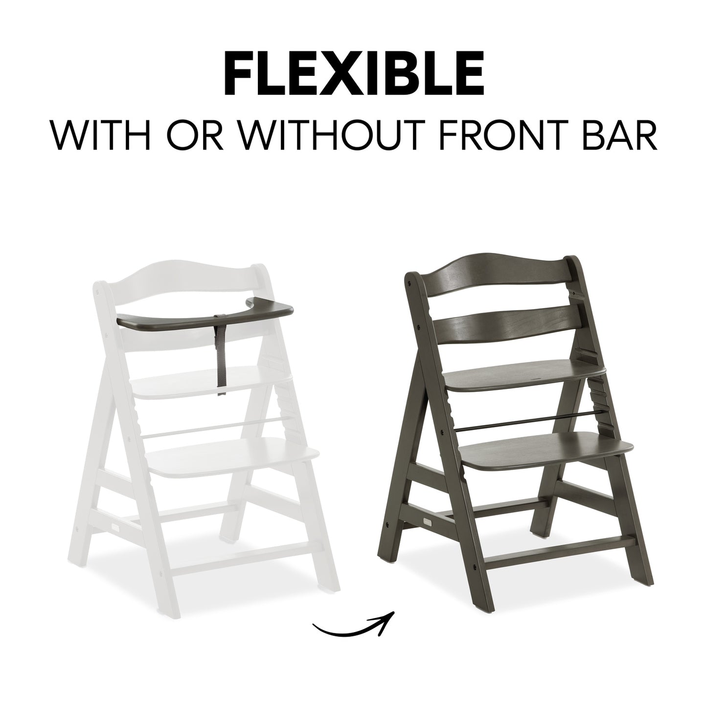 Alpha+ Select Wooden Highchair (6mths+) - Charcoal