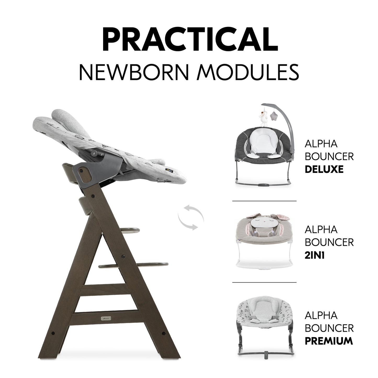 Alpha+ Select Wooden Highchair (6mths+) - Charcoal