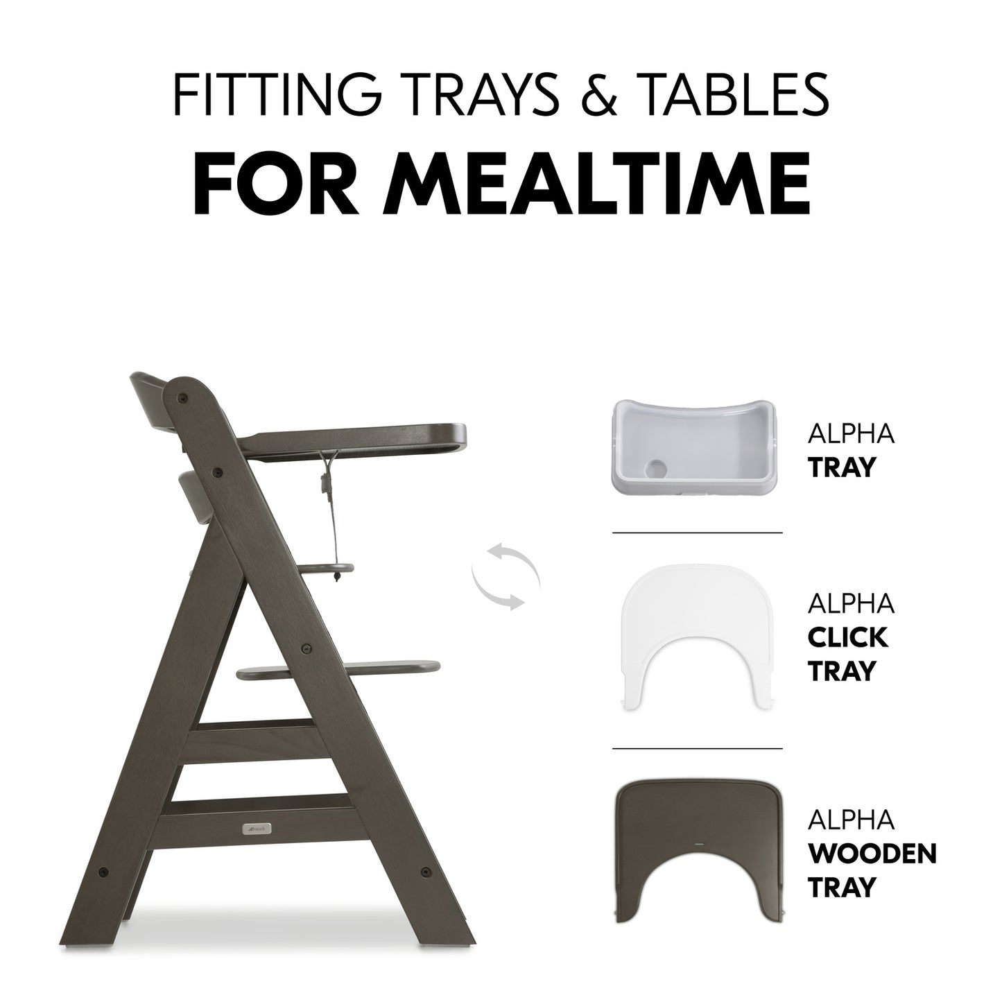 Alpha+ Select Wooden Highchair (6mths+) - Charcoal