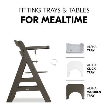 Alpha+ Select Wooden Highchair (6mths+) - Charcoal